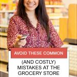 Avoid These Common (and Costly) Mistakes at the Grocery Store. Woman in supermarket paying for groceries.