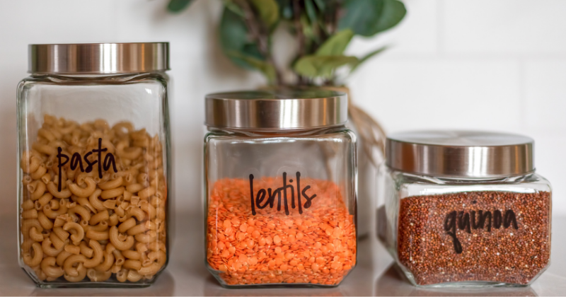 Dry pantry items in storage containers. How to Stock a Healthy Pantry - Whole Family Living