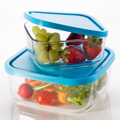 Fruit in a glass storage container with lid. Non-toxic Glass Food Storage - Whole Family Living